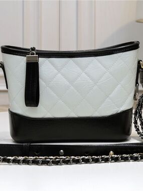 Two-Tone Quilted Black & White Crossbody Bag